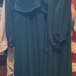 Chic Long Sleeve Teal Dress